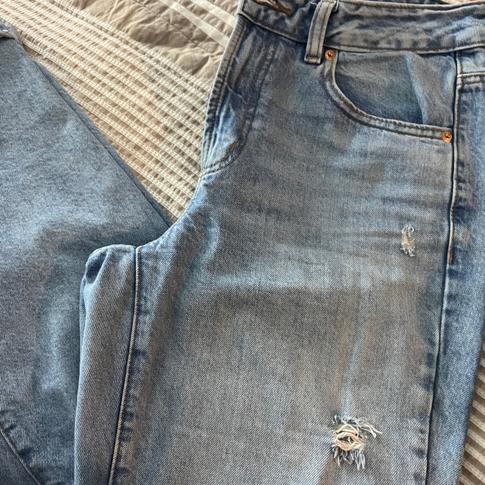 Garage Blue Slim Jeans with Distressed Details